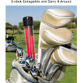 Miniatyrbild 6 av 6: Golf Alignment Sticks - Fällbara golfträningsstavar för siktning, puttning, full swing-tränare, hållningskorrigering med genomskinligt rörfodral