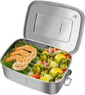 Lekkasjesikker Matboks, Rustfritt Stål 1100ML Bento Boks med 2 Rom, Mat Sandwich Salat Boks Oppbevaringsbeholder