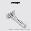 Miniatyrbillede 3 af 5: Double Edge Safety Razor Rustfri Genanvendelig Manuel Rustfri DE Vådbarbering til Mænd Kvinder med Spejl Rejseetui sølv