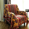 Miniatyrbild 1 av 5: Bohemisk geometrisk filt, Boho tyg soffa filt överdrag för soffa säng stol vardagsrum, sovrum