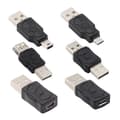 Miniatyrbilde 1 av 5: U2-006-AM 6 stk. Type-A Micro USB 2.0 Mini USB 5Pin Hann til Hunn Skjøte Data Strømadapter