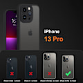 Pikkukuva 2 / 5: iPhone 13 Pro -kotelo kameran linssin täydellä suojalla, sormenjälkiä estävällä mattapintaisella takaosalla, 6,1 tuumaa - Musta