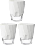 Set med 3 självbevattnande blomkrukor – Vit, 12 cm diameter, plast