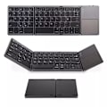 Miniatyrbilde 1 av 5: Sammenleggbart Bluetooth-tastatur, bærbar mini trådløst BT-tastatur i lommeformat med berøringsplate for Android, Windows, PC, nettbrett