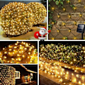 Miniatyrbilde 1 av 4: 96 LED Nett Lyslenke 1,5m x 1,5m, 8 Moduser Utendørs Dekorativ Lyslenke for Camping Strand Hage Terrasse (Varm Hvit)