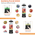 Miniatyrbild 2 av 5: Bärbar Blender Smoothie Maker, 600ml Personlig Blender, 150W Mini Blender USB Laddningsbar med 6 Blad