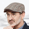 Miniatyrbild 5 av 5: Herrar Tweed Flat Cap Körhatt Newsboy Cap - Justerbar Fashion Newsboy Irländsk Baskerhatt, Vår Höst Vinter, Brun, 55CM Brown