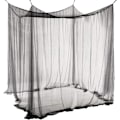Miniatyrbillede 1 af 5: Dobbelt myggenet sort 4-stolpeseng baldakin dekorativt prinsesse firkantet myggenet stort til camping 188H x 208L x 239W cm Black