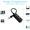 Pikkukuva 5 / 5: RJ45 Ethernet -jakokaapeli, RJ45 uros - 3 naaras -jakokaapeli Ethernet LAN -verkon jatkokaapelisovitin