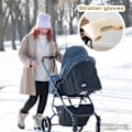 Miniatyrbilde 3 av 4: Vogn Fleece Håndmuffe | Vanntett Barnevogn Håndmuffe | Vindtett & Frostsikker Håndvarmer Fortykning Vinterhansker, Gul
