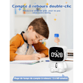 Miniatyrbild 3 av 5: Digital väckarklocka för barn, morgonväckarklocka med 2 alarm/12/24 timmar/Snooze/Timer, 5 alarmmusik, justerbart ljud, USB-port