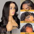 Body Wave Lace Front Peruker Äkta Hår Bred Spets 180 Densitet
