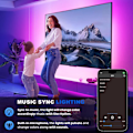 Miniatyrbild 3 av 5: 50FT LED-ljusremsor, RGB-neonrep, IP67 utomhus vattentät, med APP-kontroll/IR-fjärrkontroll, klippbar, för sovrum, spelrum