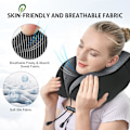 Miniatyrbilde 4 av 5: Reisepute for nakke med memory foam, komfortabel nakkepute for reise med hette, reisepute for fly, bil, tog, rosa