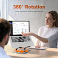 Miniatyrbilde 2 av 5: Laptopstativ for skrivebord, sammenleggbart laptopstativ med 360° dreibar base, justerbar høyde og vinkel, ventilert datamaskinholder kompatibel