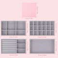 Miniatyrbild 5 av 5: 4 st Smyckesfack Organiser Set, Smyckeslåda Organiser Smyckesförvaring Display Showcase Smyckesförvaring Fack