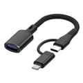 Pikkukuva 1 / 5: JS-112 2-in-1 Type-C/Lightning uros-USB naaras OTG-sovitinkaapeli, 0,15 m - Musta
