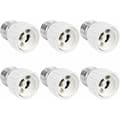 E27 till GU10 adapter, 220V, E27 GU10 Adapter Socket Konverter för LED Ljuslampa, Halogen och CFL Lampa, Keramisk Adapter, 6-pack