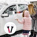 Miniatyrbilde 5 av 6: 2 stk. isskrape for biler, vinterpleie, frontrute-isskrape med mykt grep, snøfjerning, frostskrape, sklisikker, svart+rød