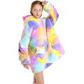 Miniatyrbild 3 av 5: Barnens Oversized Filt Hoodie, Sherpa Bärbar Filt Fluffig Jätte Bekväm Huvad Tröja för Barn Tonåringar