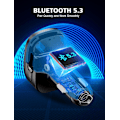 Miniatyrbild 5 av 5: Bluetooth 5.3 Billadapter, QC3.0 & PD 18W USB C Billaddare, 9 RGB Bakgrundsbelysta Bil Bluetooth-mottagare