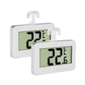 2-pack LCD Digital Kylskåpstermometer med Hängkrok och Infällbart Ställ