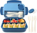 Bento Lunchlåda för Vuxna, Läcksäker Matlåda med Såsbehållare, Gaffel och Sked