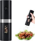 Elektrisk pepparkvarn, batteridriven saltkvarn, enhands knappkontroll, justerbar grovlek, batteri ingår ej
