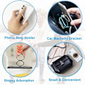 Miniatyrbillede 4 af 5: Mobiltelefon Ringholder Fingerstøtte, Foldbar 360° Rotation Mobiltelefon Stand til Skrivebord, Magnetisk Bilholder, Metal Multi-Vinkel