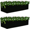 Växtodlingspåsar, upphöjda planteringsbäddar i tyg, rektangulär odlingspåse, för utomhusgrönsaker och blommor black