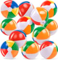 Regnbågsfärgade badbollar (12-pack), 30 cm uppblåsbara poolleksaker för sommarens vattenlekar, barnkalas