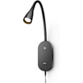 Miniatyrbillede 1 af 5: Vægmonteret Læselampe, Boglampe til Læsning i Sengen, Berøringsstyret USB-Udgang Moderne Læselampe, 5 Dæmpbare LED Fleksibel Svanehals 4000k, Sort