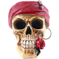 Miniatyrbillede 3 af 5: Simulerings Kranierekvisit Model Resin Pirat Kranie Statue Spøgelseshus Rekvisitter Samlerobjekt Kranie Bordplade Figur Pirat Kranie Ornament