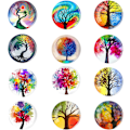 Miniatyrbild 1 av 4: 12-pack Tree of Life kylskåpsmagneter 3D glas anslagstavla kontorsmagneter set estetisk Tree of Life små kylskåpsmagneter