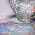 Miniatyrbild 3 av 5: Holografiskt nagellack, glitter nagellack med sjöjungfrueffekt silver nagellack, långvarigt nagellack polariserande glitter (7ml)