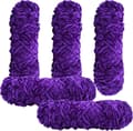 Strikkegarn Uldgarn Hæklegarn 5 x 95g Strikkegarn, Chenille Garn, til Garnprojekter deep purple