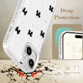 Miniatyrbilde 3 av 5: Deksel til iPhone 15, Bling Glitter 3D Sløyfe Telefondeksel Søt Glitrende Krystallklar Sløyfe Slank Myk Holdbar Beskyttelsesdeksel Black iPhone 15
