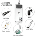 Miniatyrbillede 4 af 5: Universal mobiltelefon snor, bærbar justerbar halsrem, halsrem til fastgørelse (sort)