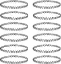 12-pack Choker Halsband Set Henna Tatuering Stretch Elastiska Smycken Kvinnor Flickor Gåva
