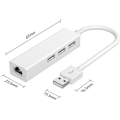 Miniatyrbillede 4 af 5: USB A til 3 x USB A og RJ45 Ethernet LAN Adapter Kabel Hub Mac USB-A Netværkskabel til Laptop, PC, MacBook