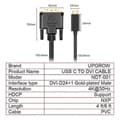 Pikkukuva 5 / 5: USB C - DVI -kaapeli 4K@30Hz 1,2M USB Type-C - DVI uros