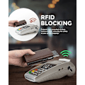 Pikkukuva 4 / 5: RFID-suojattu nahkainen lompakko, jossa on pop-up-korttipaikka, setelitasku, ID-ikkuna, kolikkotasku ja magneettinen sulkeminen Dark coffee