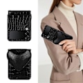 Pikkukuva 3 / 5: Houndstooth Sydänkuvioinen Suojakotelo Samsung Galaxy Z Flip 4/3:lle, PU-nahkainen crossbody-kaulanauha
