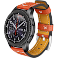 Miniatyrbild 1 av 5: Kompatibel med Huawei Watch GT3/GT3 Pro 46mm Rem, 22mm Snabbkoppling Rem i Läder, Mjuk Sport Rem för Utbyte, Orange