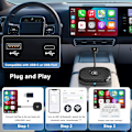 Pikkukuva 5 / 6: Langaton CarPlay iPhonelle, Langaton CarPlay-dongle muuntaa langallisen langattomaksi, autoihin vuosilta 2017-2024 ja iPhone iOS 11+