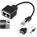 Miniatyrbillede 1 af 5: RJ45 Splitter Adapter, RJ45 Kobling, LAN RJ45 Ethernet Splitter 1 til 2 Kabel Adapter, Splitter Adapter