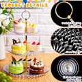 Miniatyrbillede 4 af 5: 3-lags kageopsats, rund gul cupcake-udstillingsstand, klare akryl dessert-frugtplader, eftermiddagste-opsatser til festbryllup