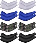 8 Par Unisex UV-skydd Armkylande Ärmar Is-Silke Armskydd