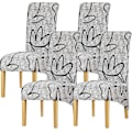 Miniatyrbild 1 av 5: Stolsöverdrag XL Storlek Högryggad Stol Sittdyna Stretch Tryckt Blommig Stolöverdrag för Matrum Bankett Hotell Pack om 4