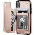 Pikkukuva 1 / 5: Iphone Xs Iphone X Lompakkokotelo Korttipaikalla, Kaksinkertainen Magneettilukko - Ruusukulta